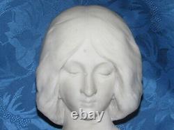 02F11 ANCIENNE STATUE SCULPTURE BUSTE MARBRE BLANC JEUNE FEMME ART NOUVEAU XIXe