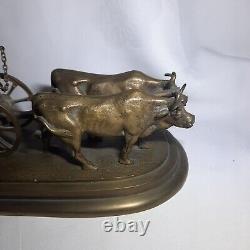 02K10 ANCIENNE STATUE CHARRUE SCULPTURE EN BRONZE D'APRES EDOUARD DROUOT XIXe
