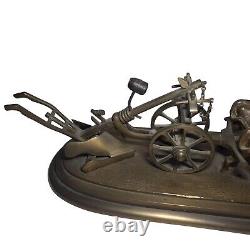 02K10 ANCIENNE STATUE CHARRUE SCULPTURE EN BRONZE D'APRES EDOUARD DROUOT XIXe