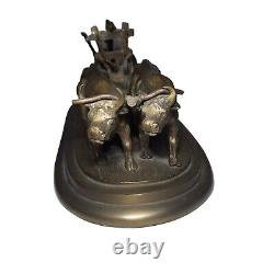 02K10 ANCIENNE STATUE CHARRUE SCULPTURE EN BRONZE D'APRES EDOUARD DROUOT XIXe