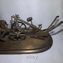 02K10 ANCIENNE STATUE CHARRUE SCULPTURE EN BRONZE D'APRES EDOUARD DROUOT XIXe