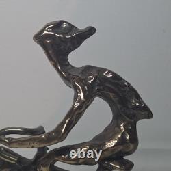 02m14 Ancienne Statue En Bronze Le Cycliste Signe Lohe Avec Certificat