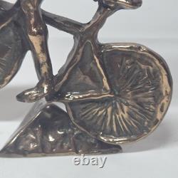 02m14 Ancienne Statue En Bronze Le Cycliste Signe Lohe Avec Certificat
