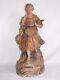 03d13 Ancienne Statue Pltre Polychrome Femme Gitane A La Mandoline Art Nouveau