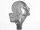 04j10 Ancien Presse Papier Statue Profil De Femme Regule Sculpture Art Déco