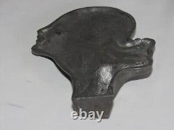 04j10 Ancien Presse Papier Statue Profil De Femme Regule Sculpture Art Déco