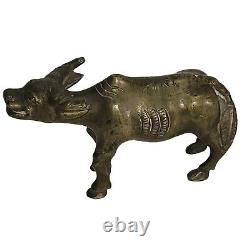 05K8 ANCIENNE SCULPTURE STATUE BRONZE BUFFLE CHINE VIETNAM INDOCHINE XIXe SIECLE