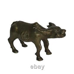 05K8 ANCIENNE SCULPTURE STATUE BRONZE BUFFLE CHINE VIETNAM INDOCHINE XIXe SIECLE