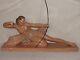 07c43 Ancienne Statue Sculpture Pltre Diane Chasseresse Femme Nue Athlète 1930