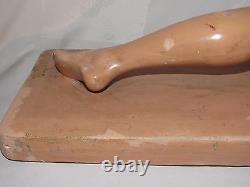 07c43 Ancienne Statue Sculpture Pltre Diane Chasseresse Femme Nue Athlète 1930