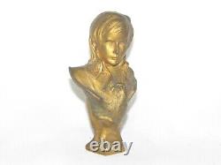 09J15 ANCIENNE STATUE SCULPTURE EN BRONZE DORE SIGNE L'AIGLON NAPOLEON II XIXe