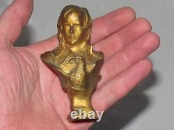 09J15 ANCIENNE STATUE SCULPTURE EN BRONZE DORE SIGNE L'AIGLON NAPOLEON II XIXe