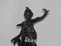 09J15 PETITE ANCIENNE STATUE SCULPTURE EN BRONZE DEESSE INDOCHINE FIN XIXe