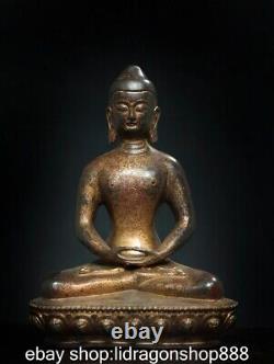 10.4 Chine ancienne statue bouddha en cuivre sculpture de Bouddha de Shakyamuni