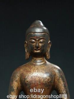 10.4 Chine ancienne statue bouddha en cuivre sculpture de Bouddha de Shakyamuni