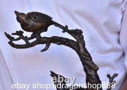 10.4 sculpture de la Chine ancienne de cuivre arbre oiseau encensoir statue