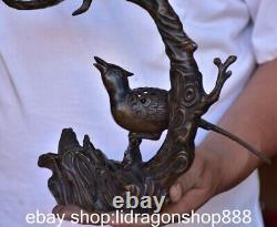 10.4 sculpture de la Chine ancienne de cuivre arbre oiseau encensoir statue