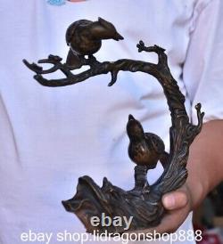 10.4 sculpture de la Chine ancienne de cuivre arbre oiseau encensoir statue