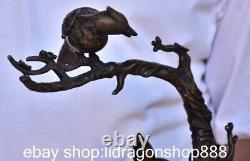 10.4 sculpture de la Chine ancienne de cuivre arbre oiseau encensoir statue