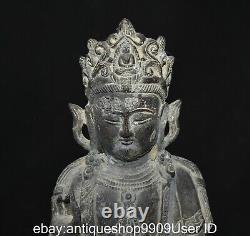 10.4 sculpture de la statue de Guanyin de l'ancien garçon de Bouddha de cuivre