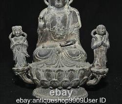 10.4 sculpture de la statue de Guanyin de l'ancien garçon de Bouddha de cuivre