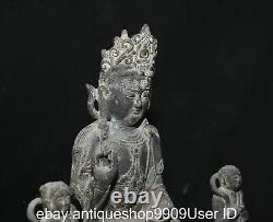 10.4 sculpture de la statue de Guanyin de l'ancien garçon de Bouddha de cuivre