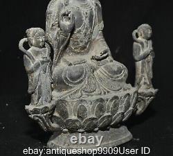 10.4 sculpture de la statue de Guanyin de l'ancien garçon de Bouddha de cuivre