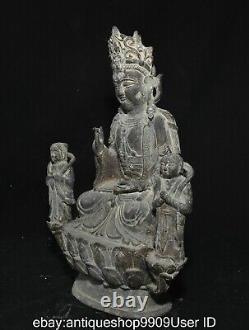 10.4 sculpture de la statue de Guanyin de l'ancien garçon de Bouddha de cuivre