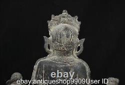 10.4 sculpture de la statue de Guanyin de l'ancien garçon de Bouddha de cuivre