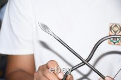 10 Ancien ciel chinois arme en fer arc et flèche arbalette sculpture statue