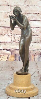 10 Bronze Laiton Ancien Rome Impériale Femme Eau Sculpture Statue Cadeau Décor