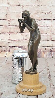 10 Bronze Laiton Ancien Rome Impériale Femme Eau Sculpture Statue Cadeau Décor