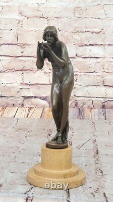 10 Bronze Laiton Ancien Rome Impériale Femme Eau Sculpture Statue Cadeau Décor
