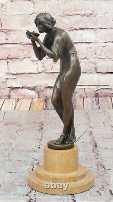 10 Bronze Laiton Ancien Rome Impériale Femme Eau Sculpture Statue Cadeau Décor