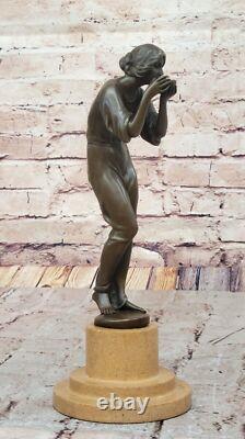 10 Bronze Laiton Ancien Rome Impériale Femme Eau Sculpture Statue Cadeau Décor