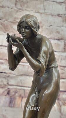 10 Bronze Laiton Ancien Rome Impériale Femme Eau Sculpture Statue Cadeau Décor