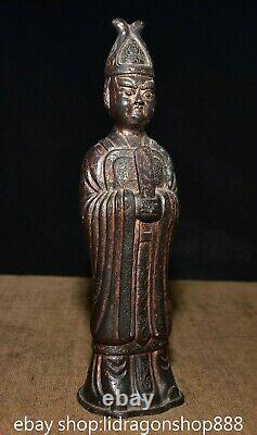 10 ancienne sculpture statue officielle de dynastie chinoise bronze