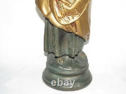 10e7 Ancienne Statue Pltre Polychrome Femme Paysanne Aux Vendanges Art Nouveau