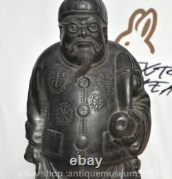 11.6 rare Chine ancienne sculpture en bois la statue du propriétaire du peuple