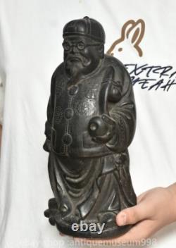 11.6 rare Chine ancienne sculpture en bois la statue du propriétaire du peuple