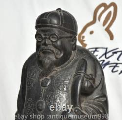 11.6 rare Chine ancienne sculpture en bois la statue du propriétaire du peuple