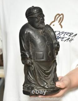 11.6 rare Chine ancienne sculpture en bois la statue du propriétaire du peuple