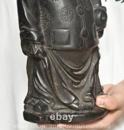 11.6 rare Chine ancienne sculpture en bois la statue du propriétaire du peuple