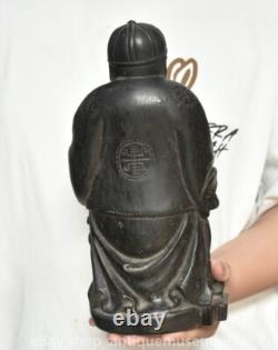 11.6 rare Chine ancienne sculpture en bois la statue du propriétaire du peuple