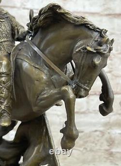11 Neuf Viking Guerrier Élevage Sur Cheval Statue / Sculpture Ancien Pure