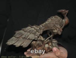 11 ancien feng shui peacock les paons bird fleur bronze statue de sculpture