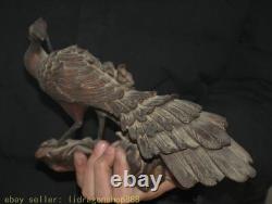 11 ancien feng shui peacock les paons bird fleur bronze statue de sculpture