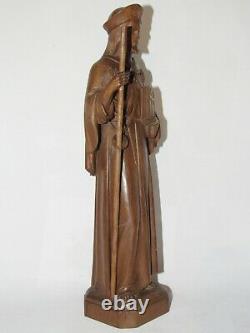 11h1 Superbe Ancienne Sculpture En Bois Buis Statue Saint Jacques De Compostelle
