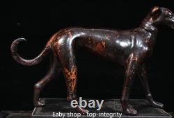12.6'' ancienne dynastie bronze doré 12 Zodiaque animal chien statue sculpture