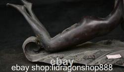 12.8 Chine ancienne Dyansty cuivre nu belle statue sculpture